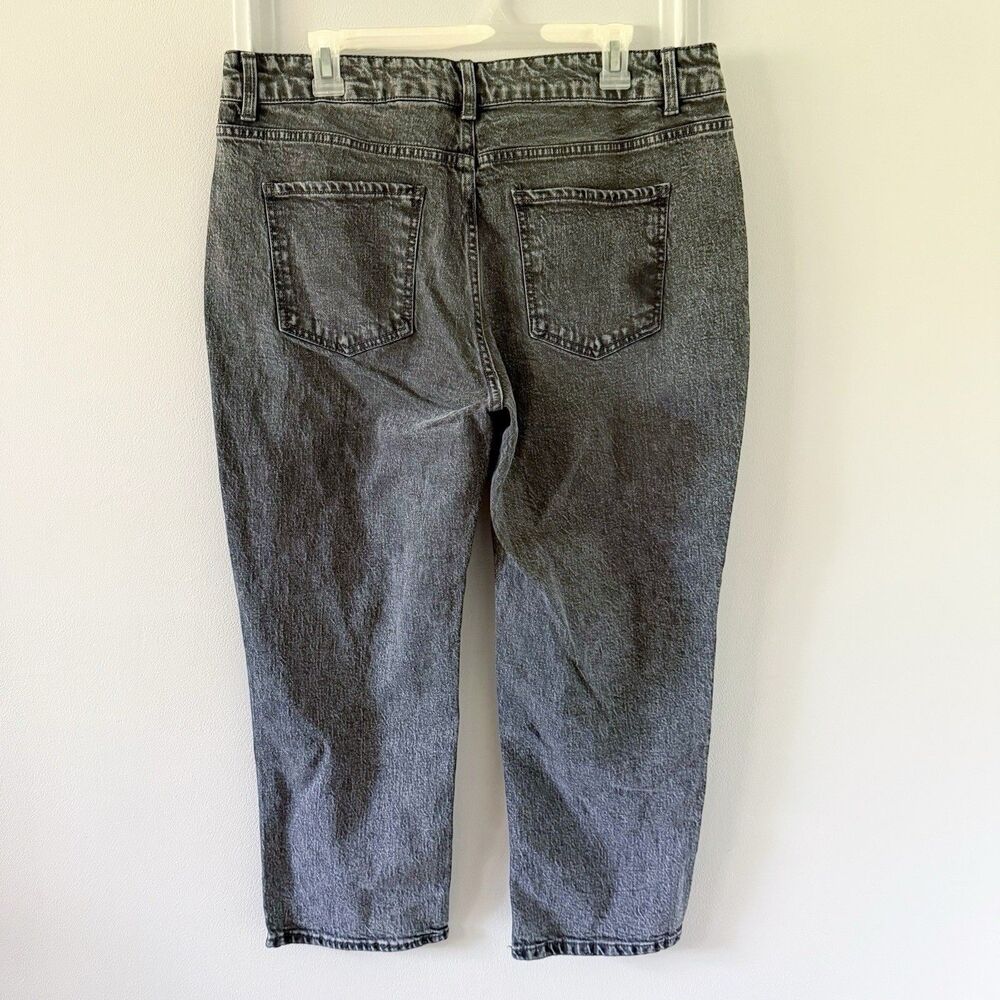Women Time and Tru Sz 18 High Rise Cropped Ankle Gray Black Denim Jeans Stretch
